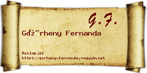 Görheny Fernanda névjegykártya